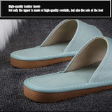 Black Leather Open Toe Slippers, Non Slip Indoor House Sandals for Men Women, EUR35-36 In Australia - Darrahopens