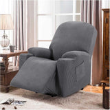 Power Lift Recliner Chair Cover, Stretch Jacquard Fitted Slipcover with Side Pocket, Gray