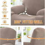 Power Lift Recliner Chair Cover, Stretch Jacquard Fitted Slipcover with Side Pocket, Beige In Australia - Darrahopens