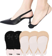 5 Pairs Women's No Show Half Socks, Grippers Heel Straps for Heels Flats, 3 Nude 2 Black In Australia - Darrahopens