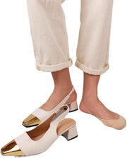 5 Pairs Women's No Show Half Socks, Grippers Heel Straps Low Cut Toe Toppers for Flats, Nude In Australia - Darrahopens