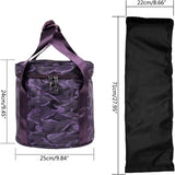 14 Inch Purple Padded Carry Bag, Polyester Case with Handle Front Pocket for Yoga Travel
