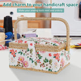 Sewing Basket with Removable Tray, Pin Cushion and Floral Fabric Organizer for Craft Supplies In Australia - Darrahopens