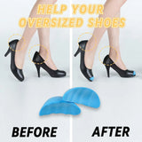 Shoe Toe Filler Inserts, Soft PU Foam Cushions for Loose Shoes, Blue Large 1-2 Sizes Bigger