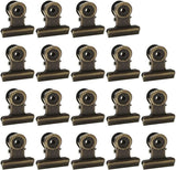 100 Pack Mini Bulldog Clips, Bronze Stainless Spring Clips with Hanging Hole, 0.87 Inch
