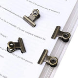 100 Pack Mini Bulldog Clips, Bronze Stainless Spring Clips with Hanging Hole, 0.87 Inch