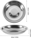 10 Pack 10cm Stainless Steel Dipping Dishes, Reusable Sauce Appetizer Plates for Camping, Silver In Australia - Darrahopens
