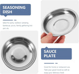 10 Pack 10cm Stainless Steel Dipping Dishes, Reusable Sauce Appetizer Plates for Camping, Silver In Australia - Darrahopens