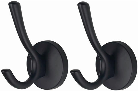 2 Pack Wall Hooks, Heavy Duty Self Adhesive Coat Towel Robe Hangers for Bathroom Kitchen, Black In Australia - Darrahopens