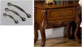 3 Pack Floral Cabinet Pull Handles, Solid Zinc Alloy Hardware, 3.8 In Hole Distance, Bronze