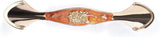 3 Pack Floral Cabinet Pull Handles, Solid Zinc Alloy Hardware, 5.04 In Hole Distance, Brown Amber In Australia - Darrahopens