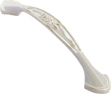 3 Pack Floral Cabinet Pull Handles, Solid Zinc Alloy Hardware, 5.04 In Hole Distance, Gold Ivory In Australia - Darrahopens