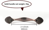 3 Pack Floral Cabinet Pull Handles, Solid Zinc Alloy Hardware, 3.8 In Hole Distance, Red Bronze