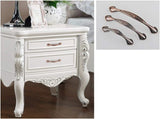 3 Pack Floral Cabinet Pull Handles, Solid Zinc Alloy Hardware, 3.8 In Hole Distance, Red Bronze