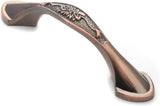 3 Pack Floral Cabinet Pull Handles, Solid Zinc Alloy Hardware, 5.04 In Hole Distance, Red Bronze In Australia - Darrahopens