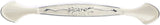 3 Pack Floral Cabinet Pull Handles, Solid Zinc Alloy Hardware, 3.8 In Hole Distance, Silver Ivory
