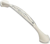 3 Pack Floral Cabinet Pull Handles, Solid Zinc Alloy Hardware, 5.04 In Hole Distance, Silver Ivory In Australia - Darrahopens