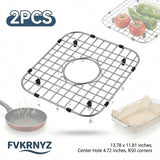 2 Pack 304 Stainless Steel Sink Bottom Grids, Kitchen Sink Protectors with Rubber Feet, 13.78 x 11.81 In In Australia - Darrahopens