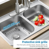 2 Pack 304 Stainless Steel Sink Bottom Grids, Kitchen Sink Protectors with Rubber Feet, 13.78 x 11.81 In In Australia - Darrahopens