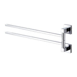 2 Tier Swivel Towel Rail, Stainless Steel Wall Mounted Rotating Bar Holder for Bathroom, Chrome
