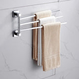 2 Tier Swivel Towel Rail, Stainless Steel Wall Mounted Rotating Bar Holder for Bathroom, Chrome