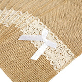 20 Pack Burlap Cutlery Holders, Jute Utensil Pouches with White Lace for Wedding Table In Australia - Darrahopens