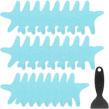 24 Pcs Bathtub Non Slip Stickers, Waterproof PEVA Shower Safety Treads with Scraper, Blue In Australia - Darrahopens