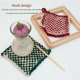 Square Wooden Knitting Loom, Beech Wood Board with Stainless Hooks for Blankets Scarves, 20 x 20cm In Australia - Darrahopens