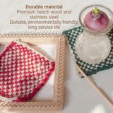 Square Wooden Knitting Loom, Beech Wood Board with Stainless Hooks for Blankets Scarves, 20 x 20cm In Australia - Darrahopens