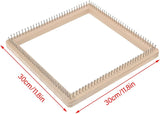Square Wooden Knitting Loom Board, Beech Wood with Stainless Hooks for Blankets Scarves, 30 x 30cm In Australia - Darrahopens