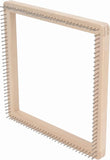 Square Wooden Knitting Loom Board, Beech Wood with Stainless Hooks for Blankets Scarves, 30 x 30cm