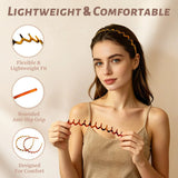2 Pack Women's Headbands, Non Slip Wavy Comb Hairbands for Daily Styling, Matte Amber and Tortoise In Australia - Darrahopens