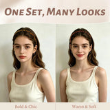 2 Pack Women's Headbands, Non Slip Wavy Comb Hairbands for Daily Styling, Matte Amber and Tortoise