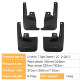 4Pcs Car Mud Flaps Splash Guards Fender Mudguards Fit Isuzu D-Max Two Doors 2010-2019 Front Rear Wheel Mud Guards with Mounting Screws In Australia - Darrahopens