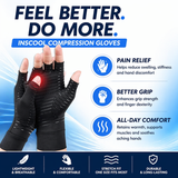 Compression Copper Arthritis Gloves Hand Wrist Brace Finger Pain Relief Support(Black/Blue)