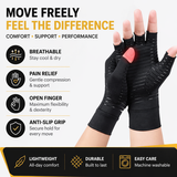 Compression Copper Arthritis Gloves Hand Wrist Brace Finger Pain Relief Support(Gray/Blue) In Australia - Darrahopens