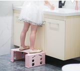Foldable Toilet Stool, Non‑Slip Bathroom Potty Step Stool for Adults & Kids, Portable Squat Stool for Better Posture(Pink)