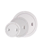 4-Piece Set Marine ABS Deck Access Hatch – Round Screw-In Inspection Port – Waterproof Deck Cover for Yachts and RVs – 197 x 161mm – White