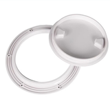 4-Piece Set Marine ABS Deck Access Hatch – Round Screw-In Inspection Port – Waterproof Deck Cover for Yachts and RVs – 197 x 161mm – White