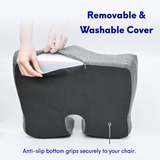 Pressure Relief Seat Cushion for Long Sitting Hours on Office/Home Chair, Car, Wheelchair - Extra-Dense Memory Foam for Hip Dark gray In Australia - Darrahopens