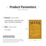 Self-Adhesive Seed Envelopes 8×12cm, Vintage SEEDS Printed Paper Seed Saving Packets, Vegetable Flower Seed Storage Bags for Gardeners（White） In Australia - Darrahopens