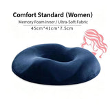Memory Foam Donut Cushion for Women, Orthopedic Pressure Relief Seat Pillow, Breathable Hemorrhoid Tailbone Pain Pad, Office Chair Car Seat Cushion for Postpartum Pregnancy Long Sitting Navy blue