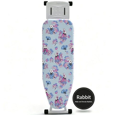 Ironing Board Cover with Heat Resistant Cotton Pad, Non-Fade Thick Replacement Fabric Cover, Elastic Drawstring, Fit 110×33 cm Ironing Board, Breathable Heat-Proof Iron Table Cloth rabbits In Australia - Darrahopens