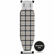 Ironing Board Cover with Heat Resistant Cotton Pad, Non-Fade Thick Replacement Fabric Cover, Elastic Drawstring, Fit 90×30cm Ironing Board, Breathable Heat-Proof Iron Table Cloth Brown and blue check In Australia - Darrahopens