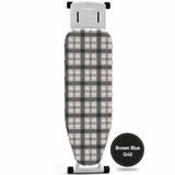 Ironing Board Cover with Heat Resistant Cotton Pad, Non-Fade Thick Replacement Fabric Cover, Elastic Drawstring, Fit 90×30cm Ironing Board, Breathable Heat-Proof Iron Table Cloth Brown and blue check In Australia - Darrahopens
