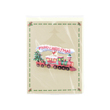 Christmas Train 3D Pop Up Greeting Card, Holiday Xmas Gift Card with Envelope & Note Card, Christmas Party Invitation & Festive（train）