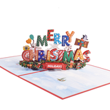 Christmas Train 3D Pop Up Greeting Card, Holiday Xmas Gift Card with Envelope & Note Card, Christmas Party Invitation & Festive（Font） In Australia - Darrahopens