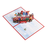 Christmas Train 3D Pop Up Greeting Card, Holiday Xmas Gift Card with Envelope & Note Card, Christmas Party Invitation & Festive（Font） In Australia - Darrahopens
