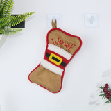 Christmas Stocking Ornaments, Fish & Bone Shaped Xmas Gift Sacks, Meow Woof Embroidery Mini Christmas Stockings, White/Burlap 2 Sets Available（Khaki） In Australia - Darrahopens