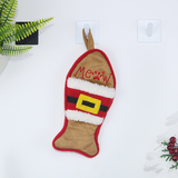 Christmas Stocking Ornaments, Fish & Bone Shaped Xmas Gift Sacks, Meow Woof Embroidery Mini Christmas Stockings, White/Burlap 2 Sets Available（Khaki） In Australia - Darrahopens